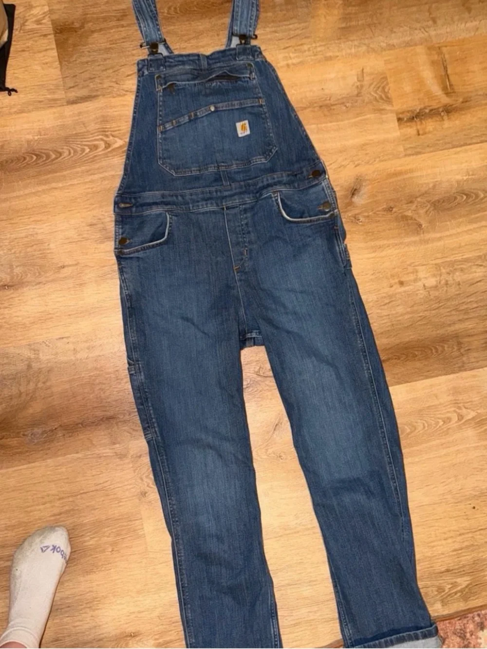 Carhartt Denim Overalls Relaxed Fit in Blue Wash - Picture 8 of 8